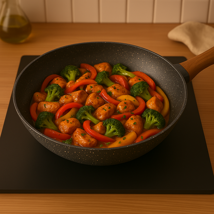 Padella Wok Black Stone 30 cm - Antiaderente e Resistente - PFOA Free