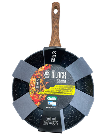 Padella Wok Black Stone 30 cm - Antiaderente e Resistente - PFOA Free