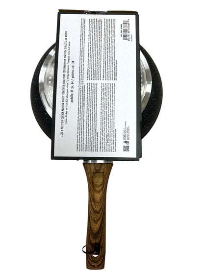 Set Padella 24 cm e Paletta Black Stone - Antiaderente e Resistente - PFOA Free